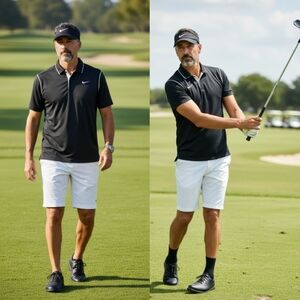 Nike Men’s Black Polo with White Piping